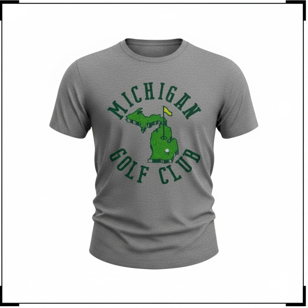 Where I'm From Michigan Golf Club Unisex Small Gray Graphic Tee